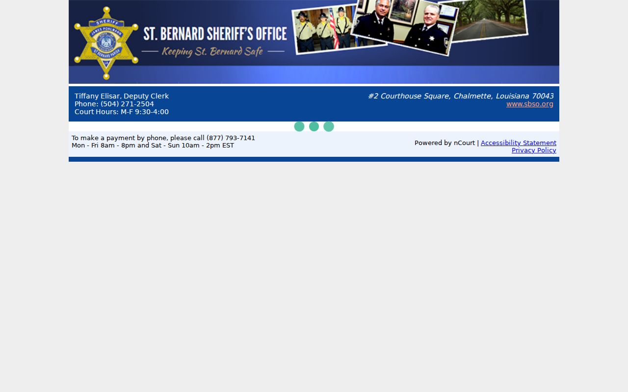 Older St. Bernard Parish Sheriff citation payment page kept for traffic warrant reference